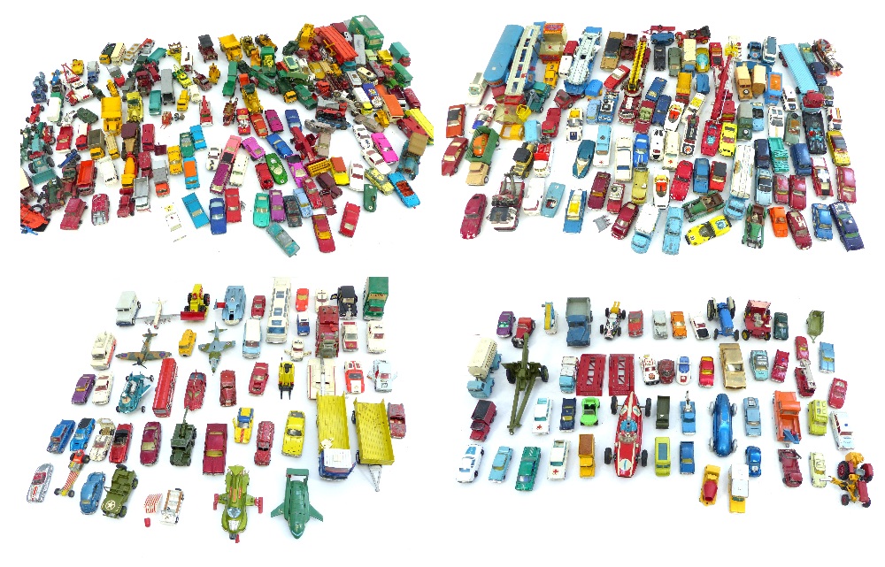 Collection of boys' and children's play-worn die cast toys, cars, lorries, tractors, fire engines,