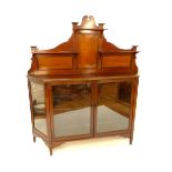 A late 19th century glazed mahogany superstructure and chiffonier (with label of Herbert J Knot,