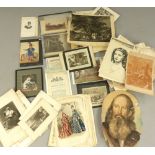 A selection of collectable ephemera comprising of prints, engravings, letters, documents. (qty)