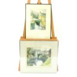 Mary Fenoughty, two framed limited edition polychrome washed mixed method prints of a canal, and a