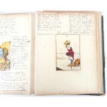 D Y Beale album containing watercolour drawings, poems, photographs, engravings, circa 1880.