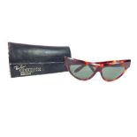 Pair of vintage Ray Ban sunglasses in the 60's style with original case