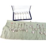 Cased set 6 silver tea spoons, Birmingham 1975, Tu