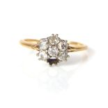 Old rose cut diamond ring, six stones of approx 0.