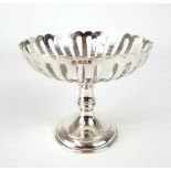 Edwardian silver placed pedal Ban-Ban dish fluted