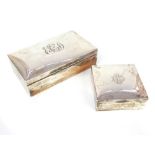 Two silver cigarette boxes