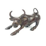 Chinese bronze sculpture, study of an Ox, 17.7x 28cm