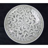 A Lalique style bowl, with organic swirling pattern, 30cm dia.