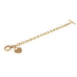 Vintage hallmark 9ct gold heart chain link bracelet 5.26g