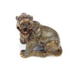 Chinese bronze study of a Ming style temple lion, 9x 9cm