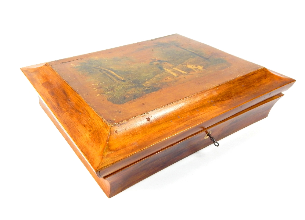 19th century possibly German dressing table / writing box of rectangular form. opens to reveal - Image 4 of 5