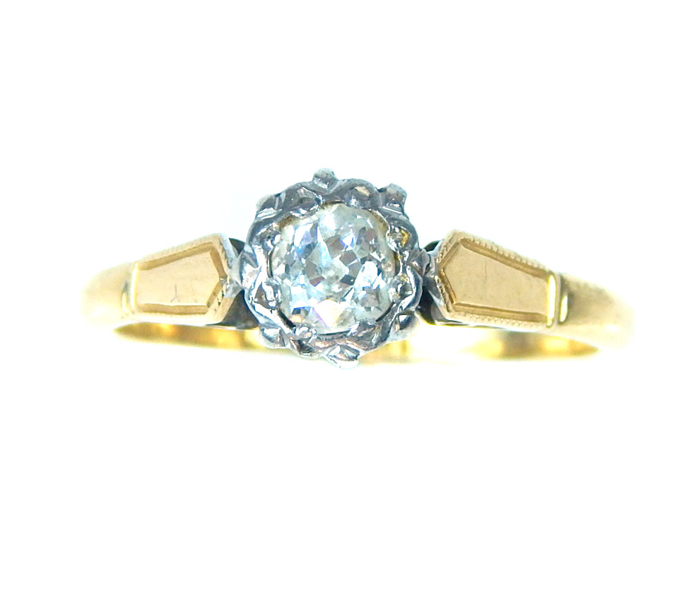 Solitaire diamond engagement ring, 18ct gold and platinum mount. - Image 2 of 4