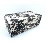 Cow hide effect box stool, 42x 99x 51cm