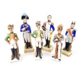 8 x Various porcelain figuers of Generals from the Peninsula wars.