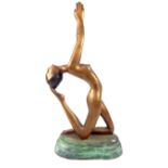 An Art Deco style Bronze figuer of a nude women 53 h