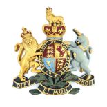 Royal coat of Arms crest, lion & unicorn, 75x 70cm