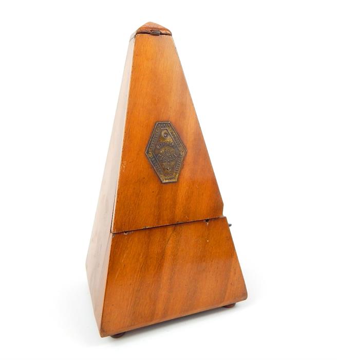 A early 20th century French walnut metronome, of p - Image 6 of 12