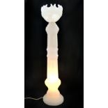 Alabaster carved Jardiniere electric lamp