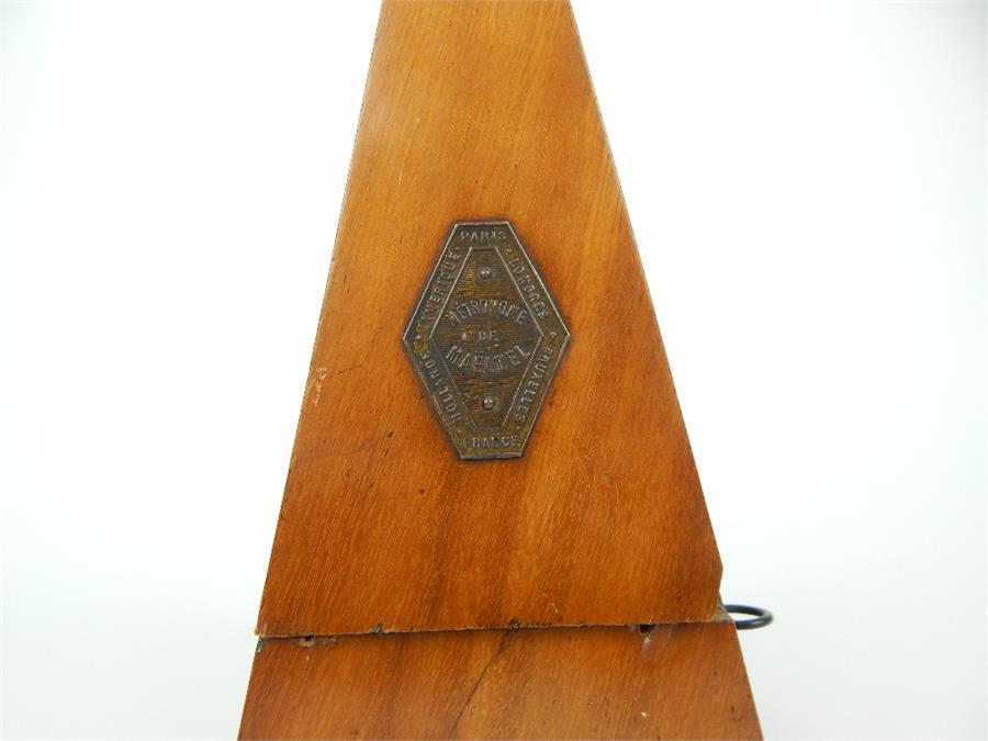 A early 20th century French walnut metronome, of p - Image 3 of 12