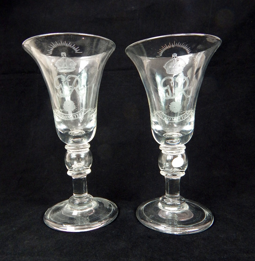 A pair of George VI Coronation commemorative glass - Image 6 of 6