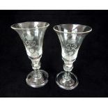 A pair of George VI Coronation commemorative glass