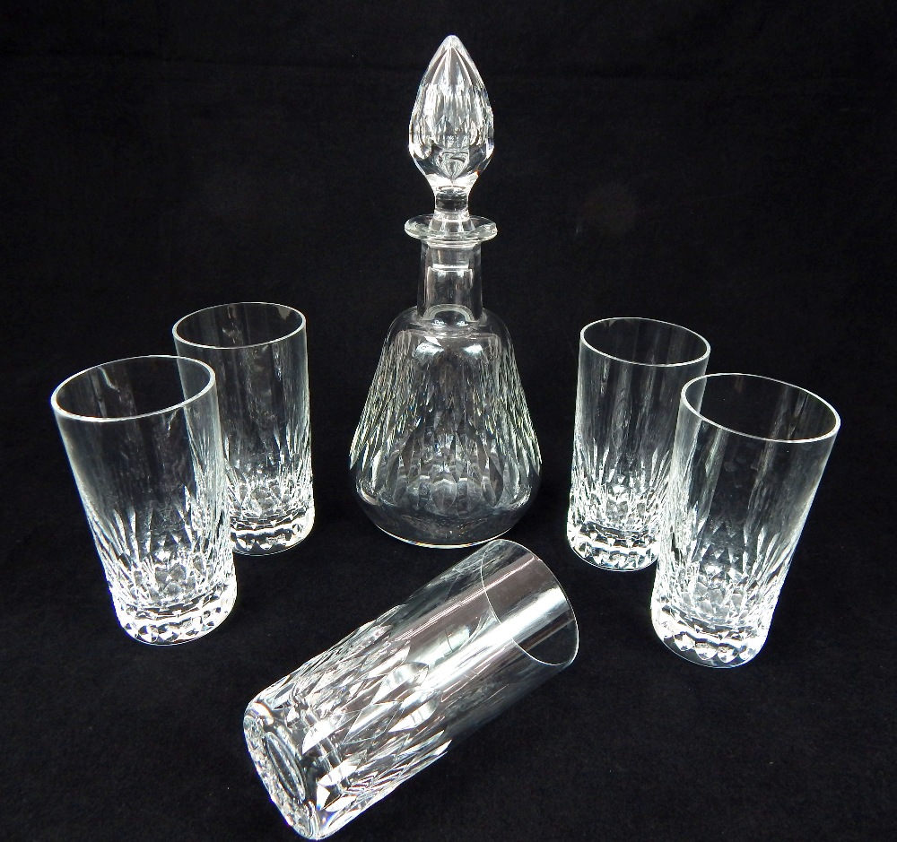 Six Baccarat high ball glasses and a matching deca