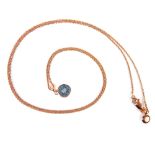 Monica Vinader; an 18ct rose circular gold pendant