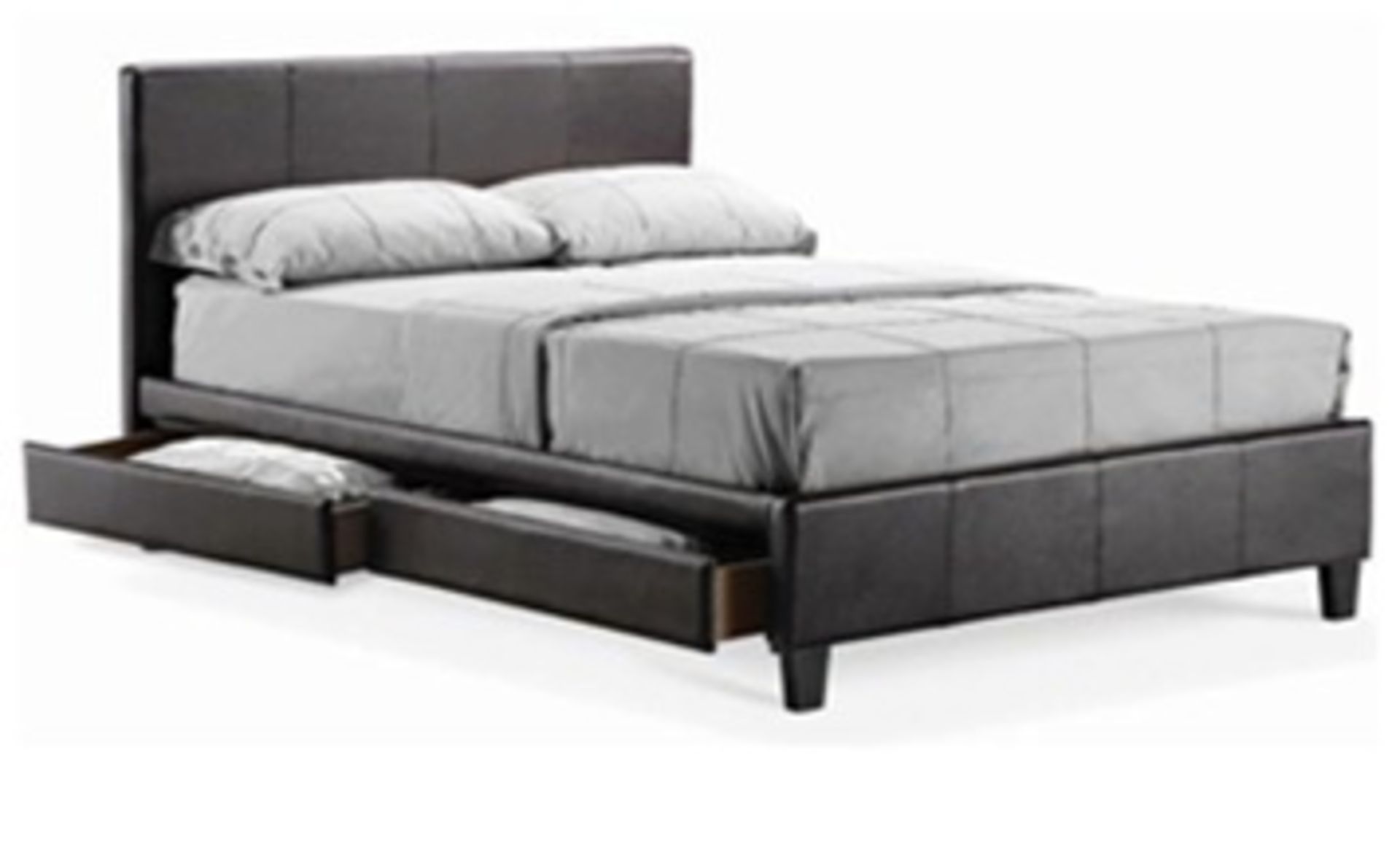 1 x Black Faux Leather Bed (Brand New & Boxed)