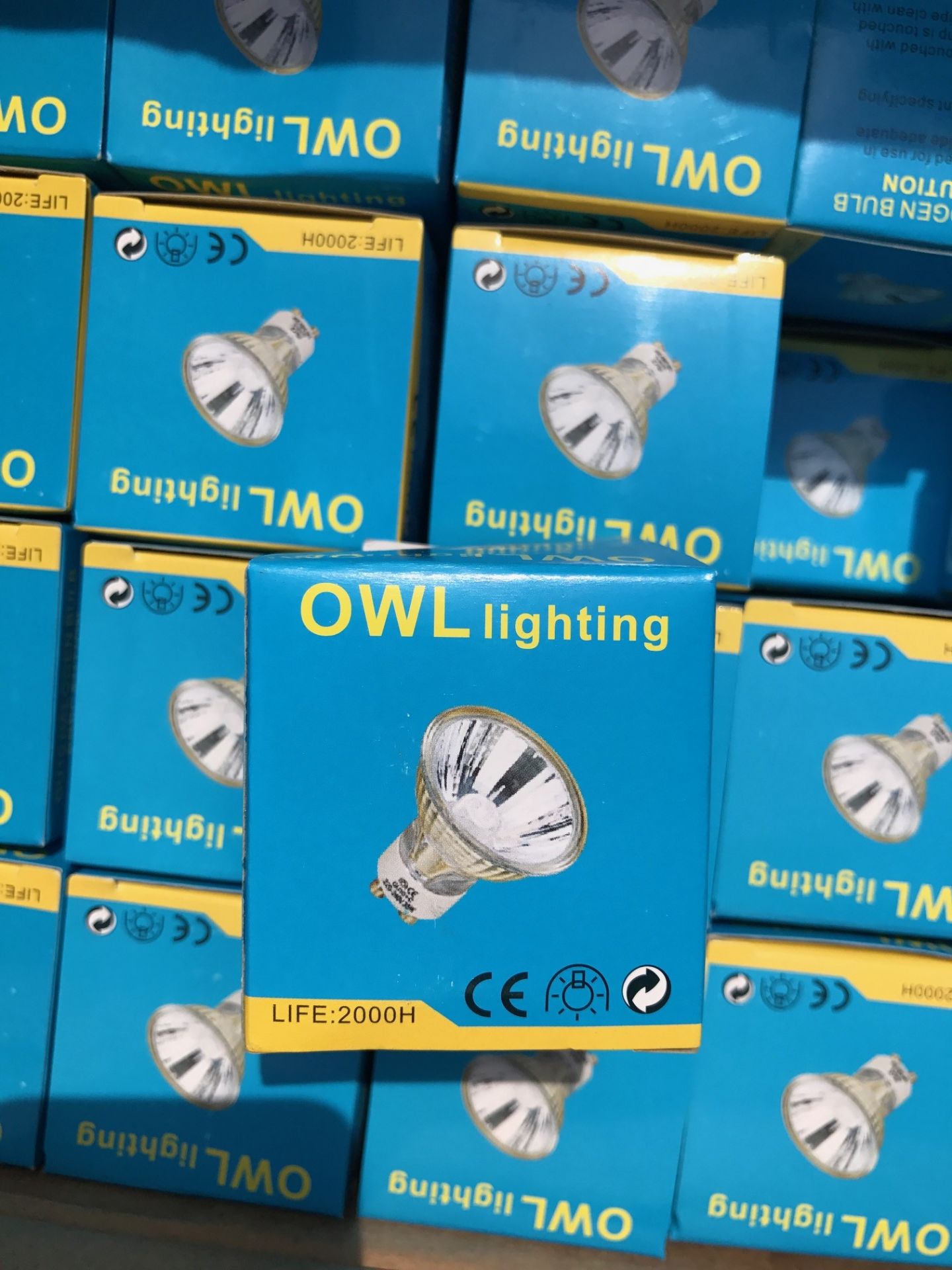 200 x Owl GU10 Halogen Bulbs (Brand New & Boxed)