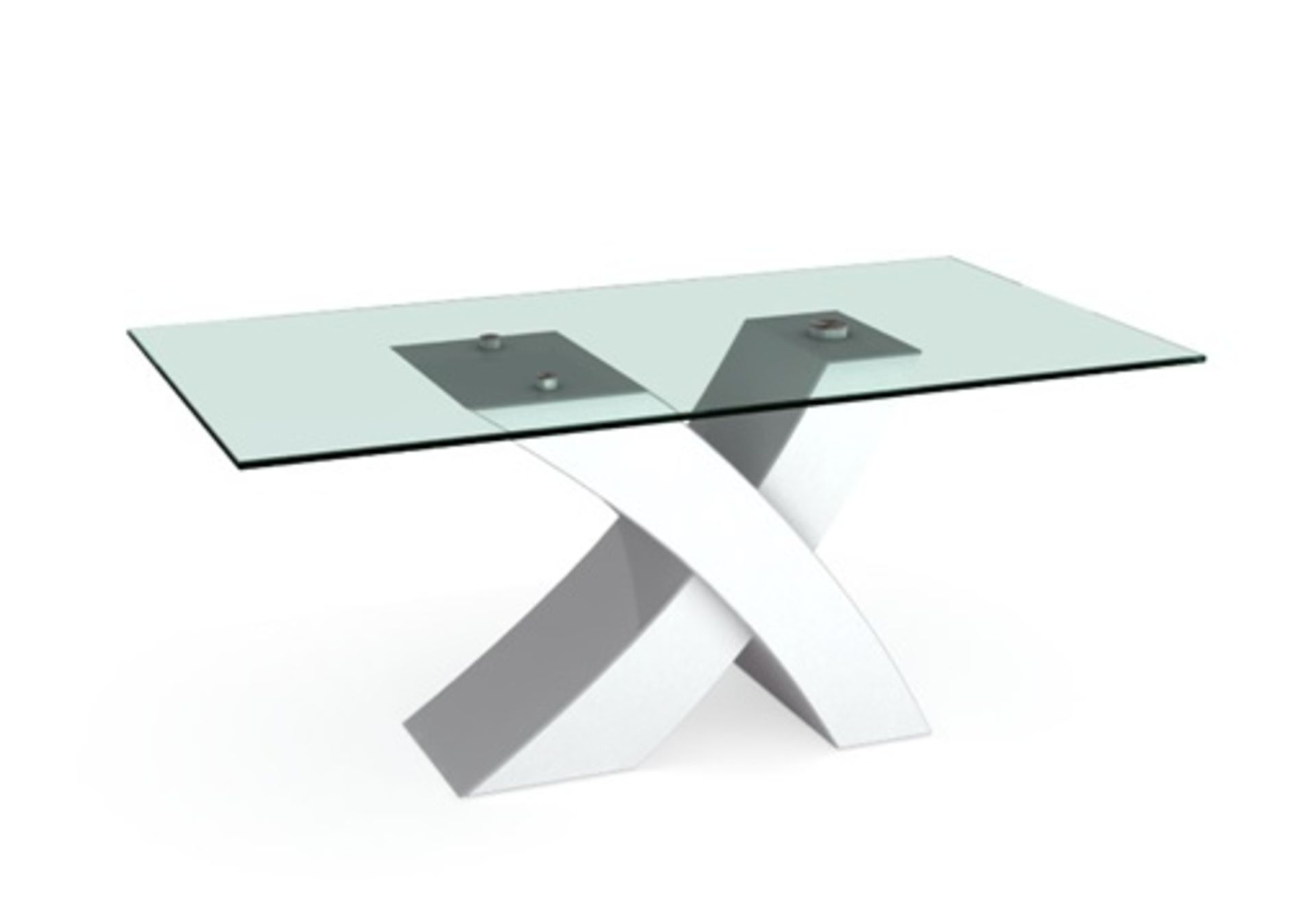 1 x Designer Glass Coffee Table - White Base, CTB420Wht (Brand New & Boxed)
