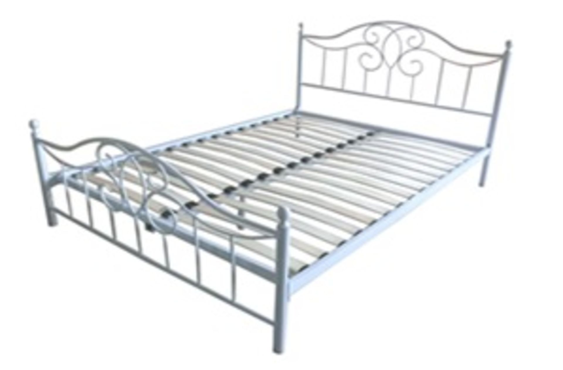 1 x Metal Double Bed Frame Silver - BED509Sil (Brand New & Boxed)