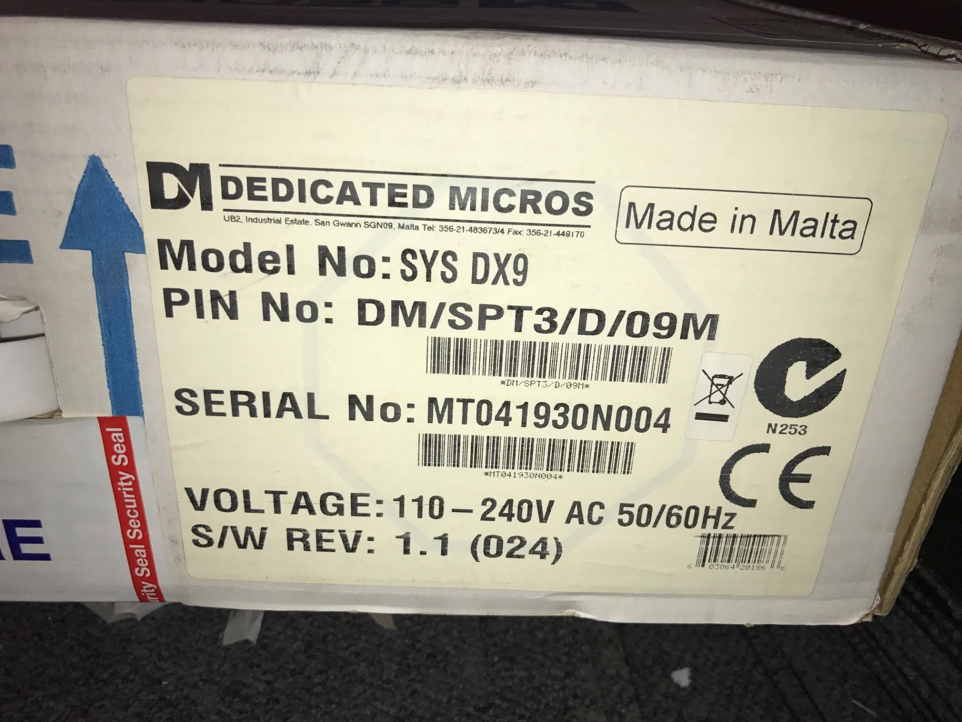 Dedicated Micros SYS DX9 Sprite Series 9 Channel DVR (Brand New & Boxed) - Image 2 of 4