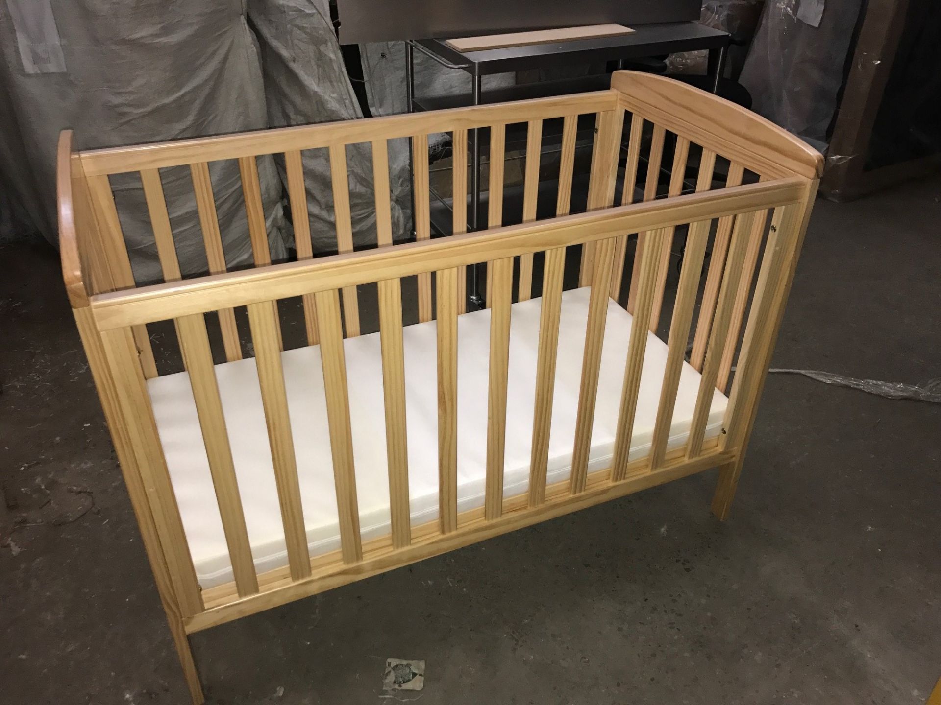 Wooden Framed Cot - L1250xD645xH860mm