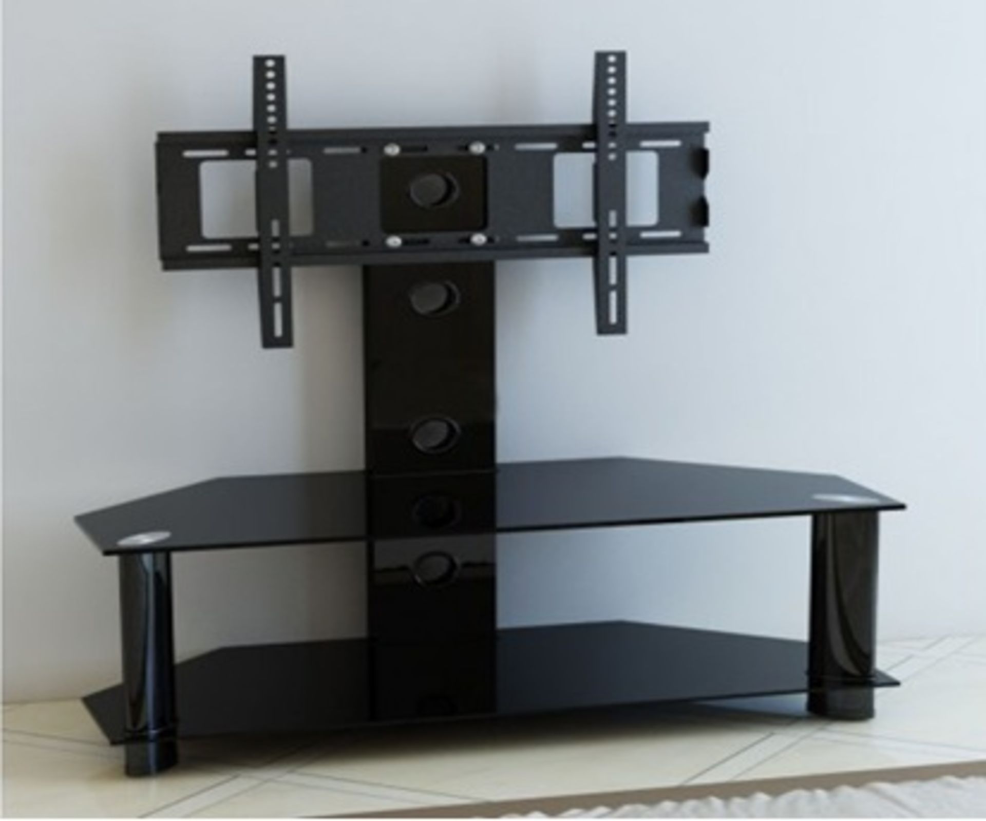 1 x Black Glass TV Stand TVS337 (Brand New & Boxed)