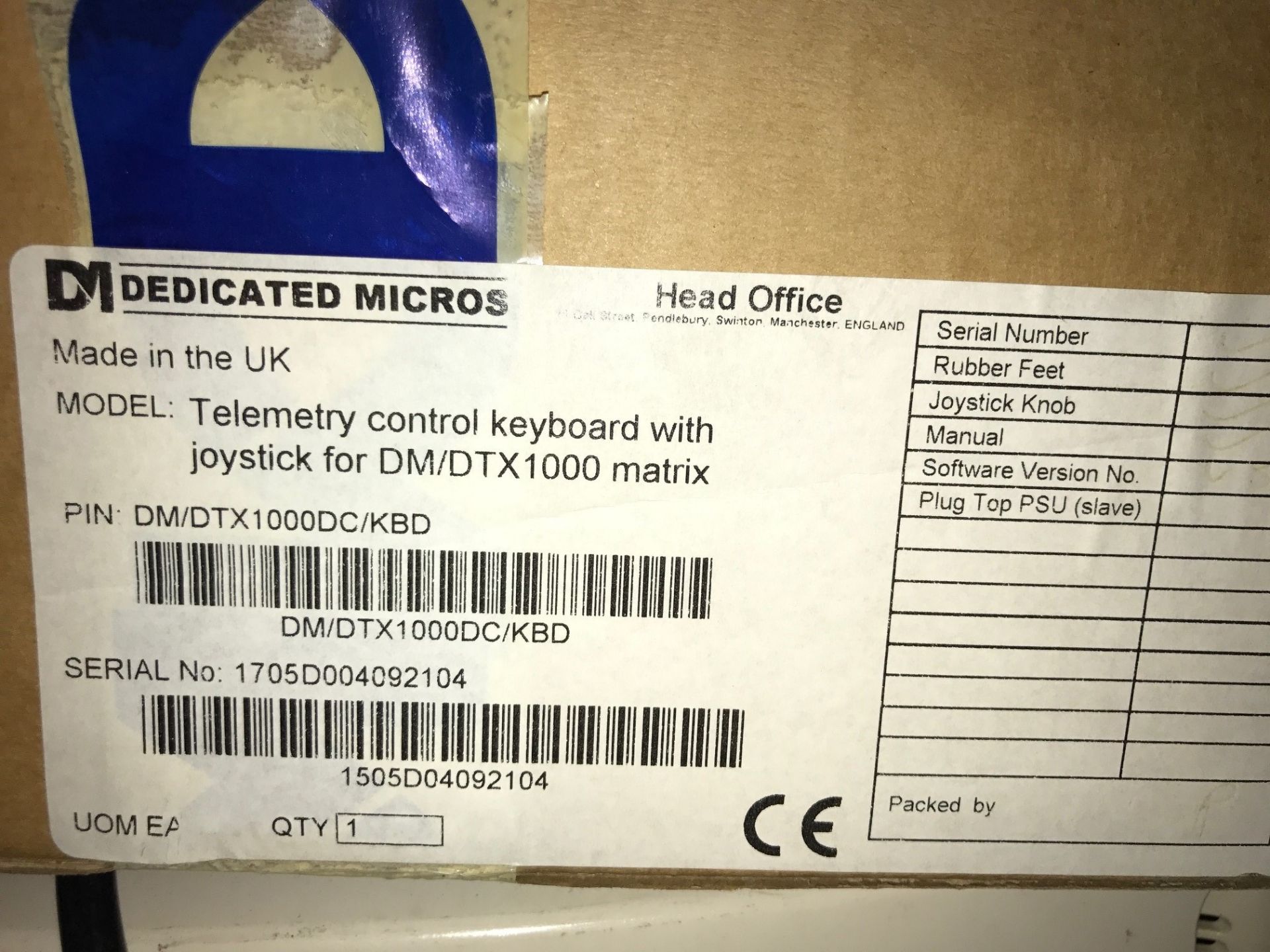 Dedicated Micros DTX1000 Two Part Transmitter Keyboard/Base Unit (Brand New & Boxed) - Image 3 of 6