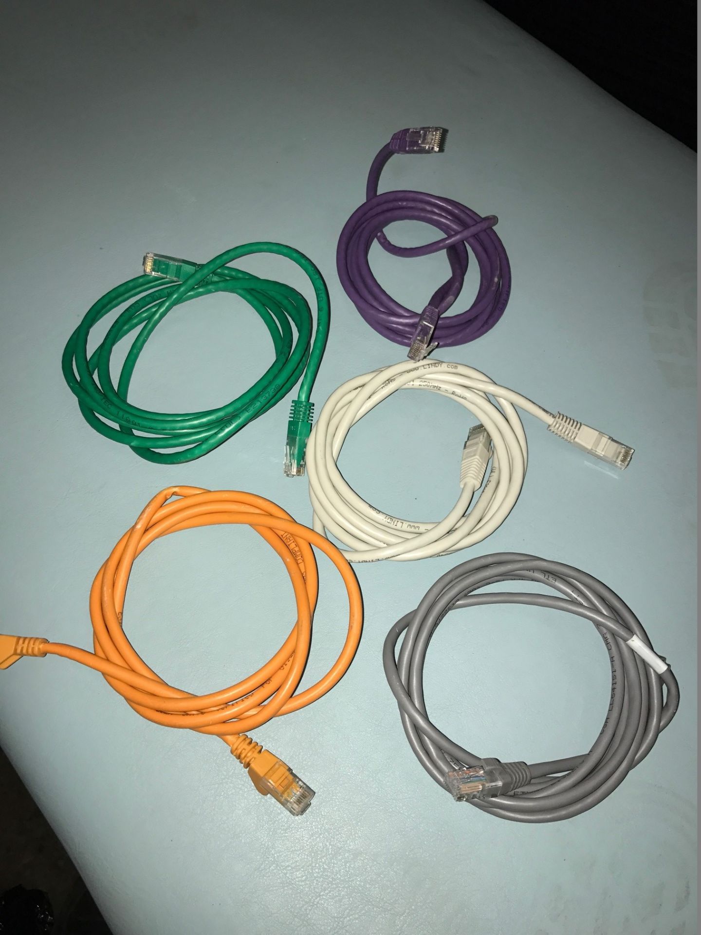 10 x Ethernet Cables (Various Colours/Lengths)