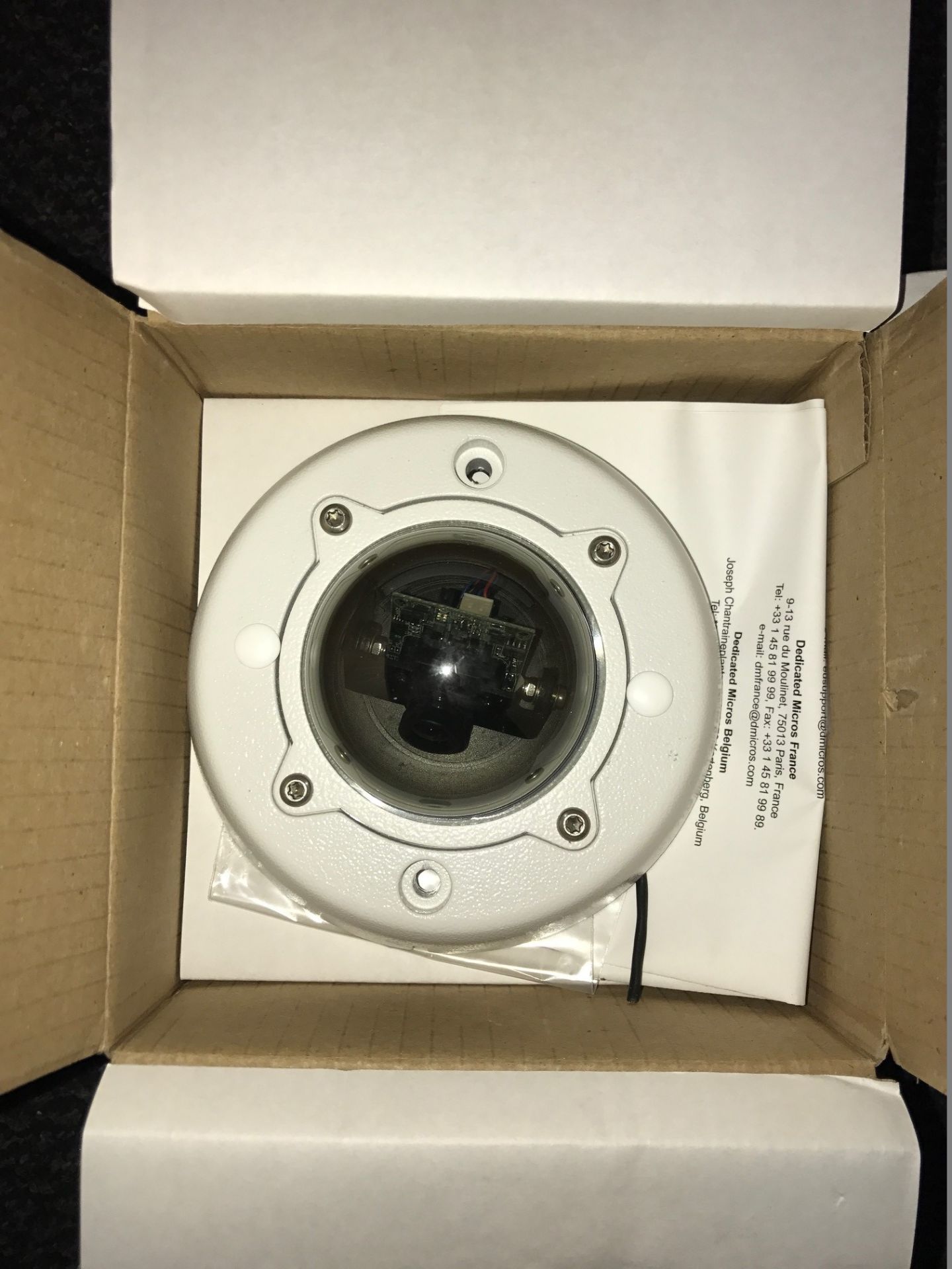 4 x Dedicated Micros DM/1000-103 Dome Cameras Med Res Colour 3.6mm Lens/Smoked Hemisphere (Brand New