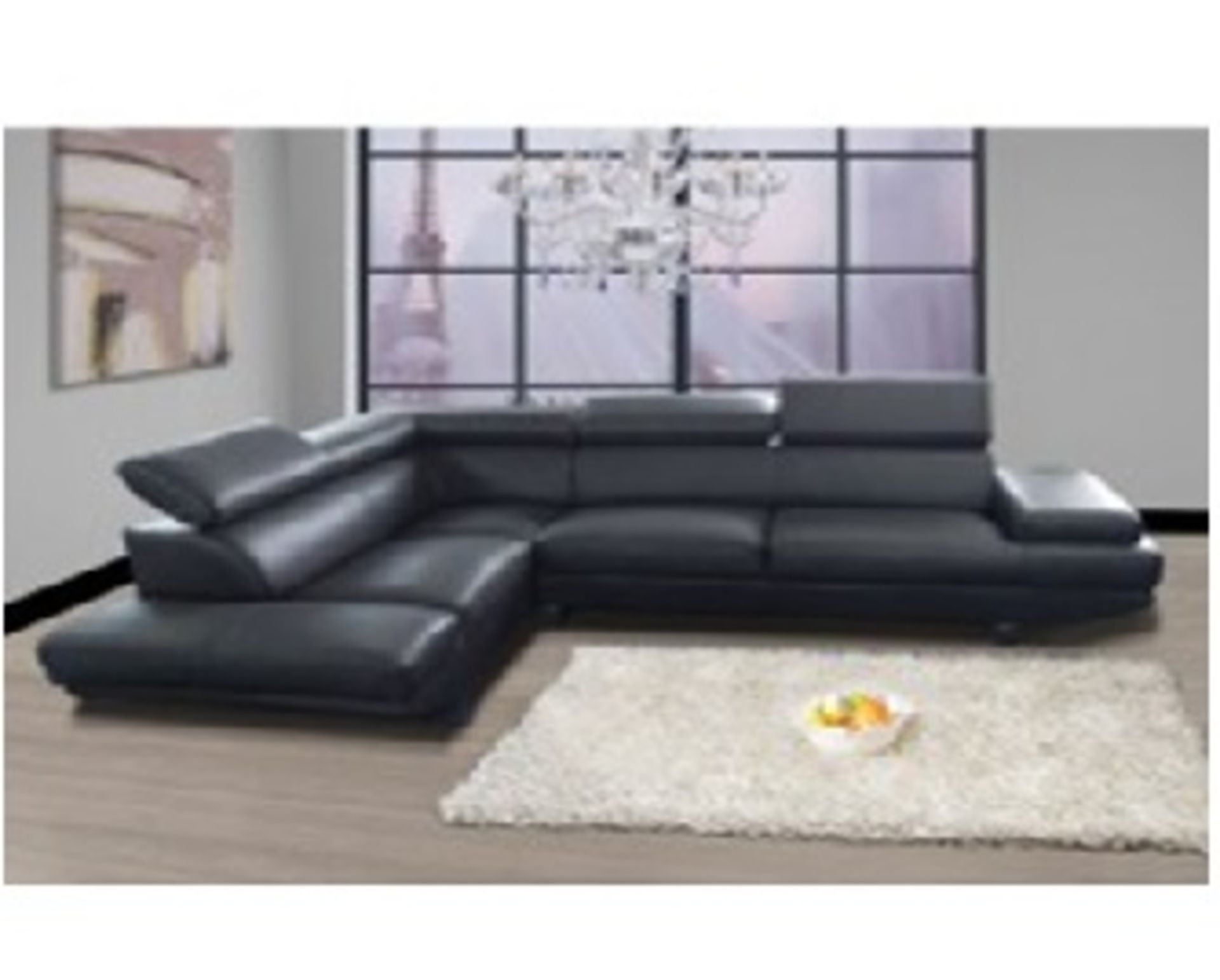 1 x Brown Bonded Leather Corner Sofa - SFS007 (Brand New & Boxed)