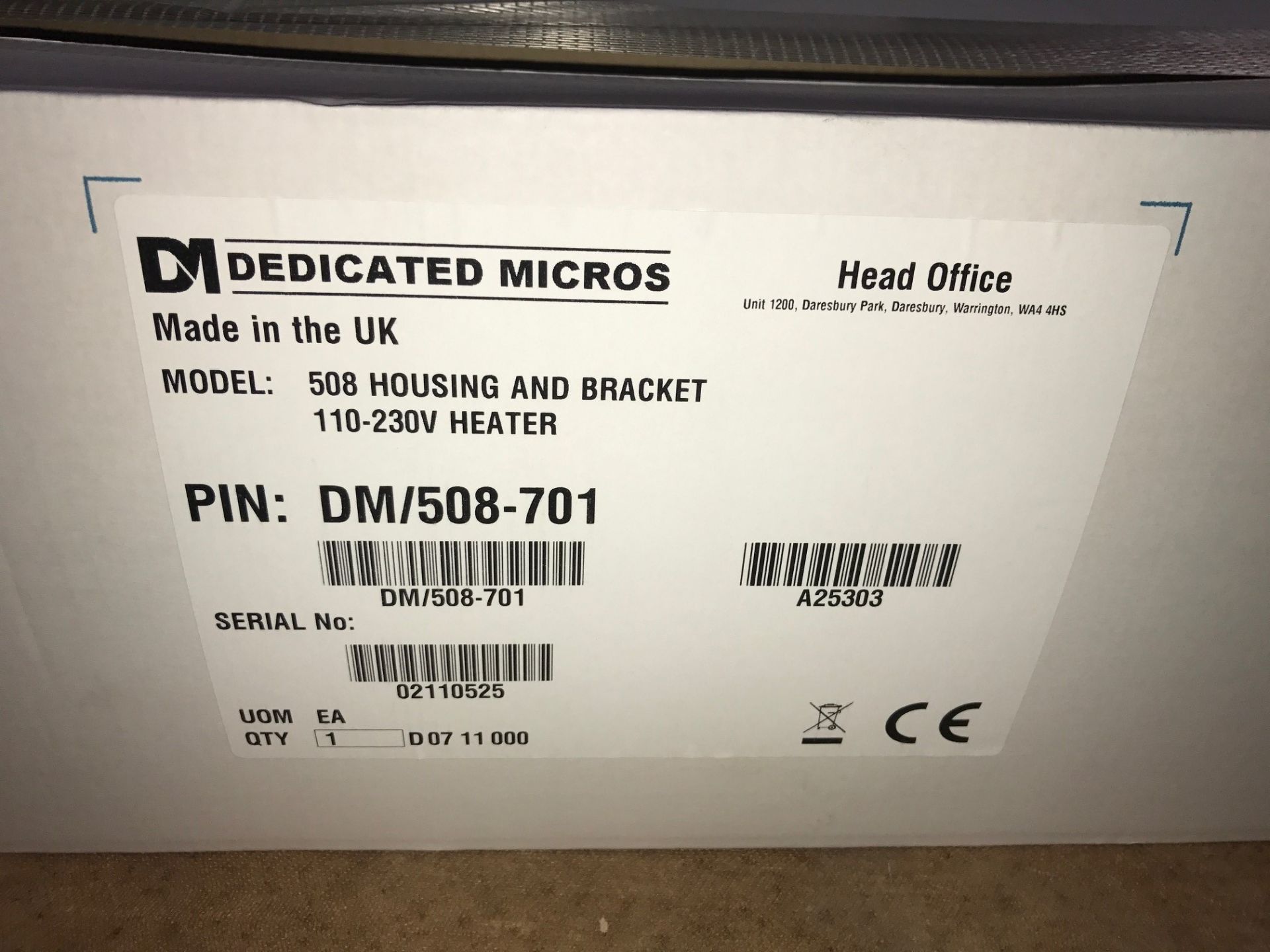 1 x Dedicated Micros DM/508-701 Housing and Bracket 110-230V Heater (Brand New & Boxed) - Image 4 of 4