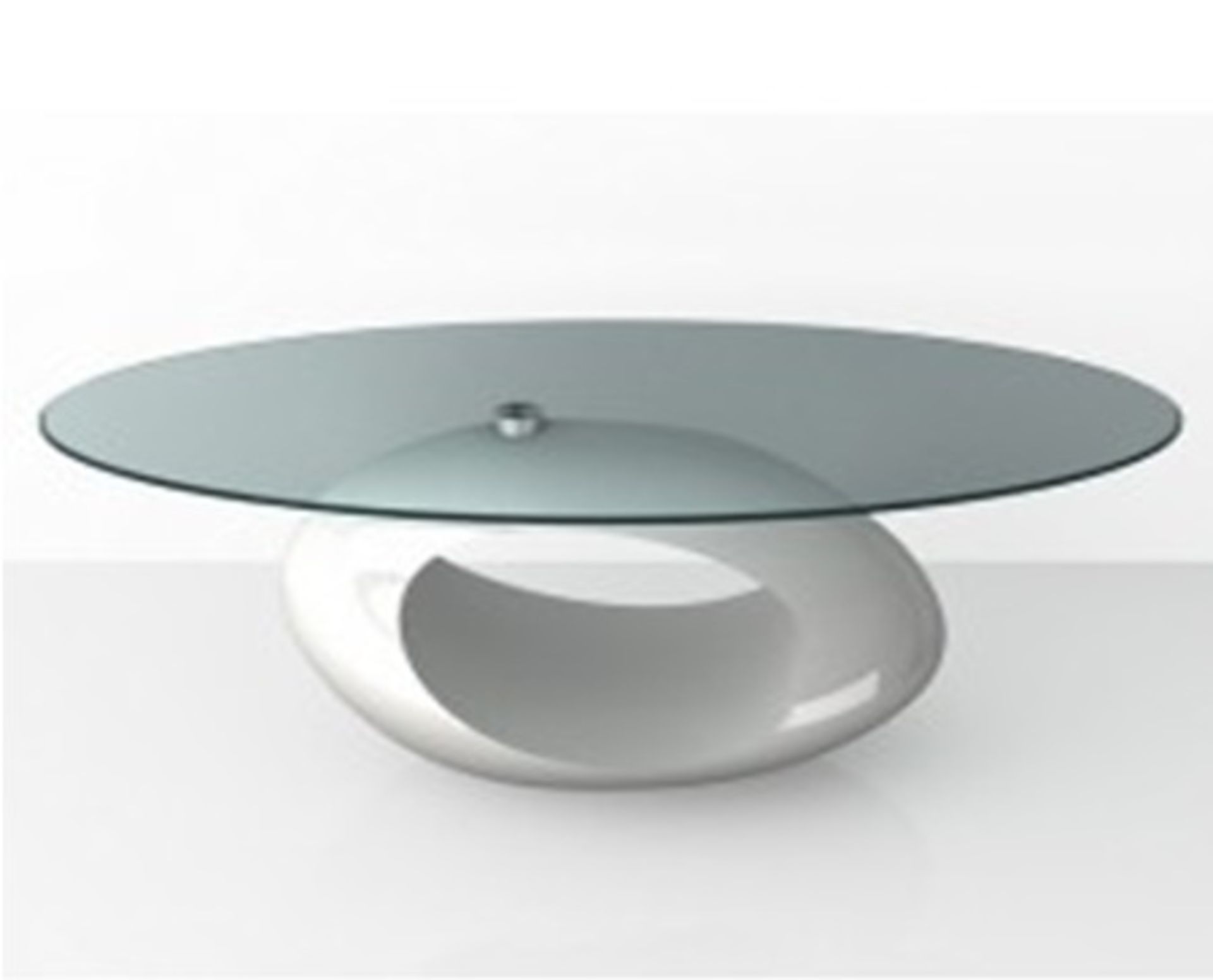 1 x Contemporary Oval High Gloss Glass Coffee Table in White CTB414/WHT (Brand New & Boxed)