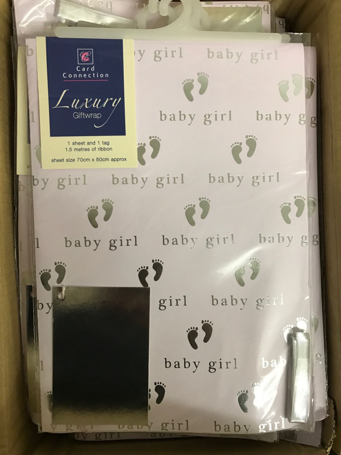 5 x Boxes of Card Collection Baby Girl Luxury Gift Wrap, 200 Individual Packs in Total - Massive