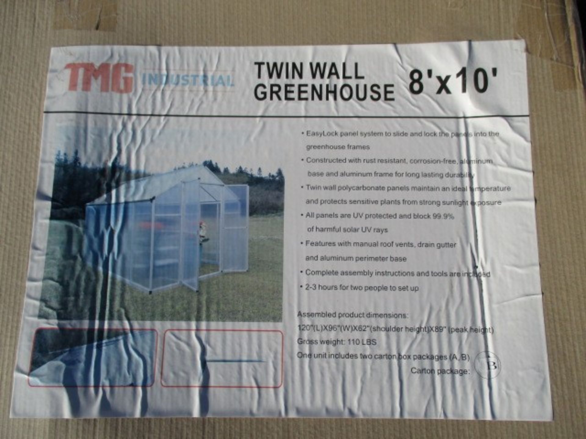 8'X10' TWIN WALL GREEN HOUSE