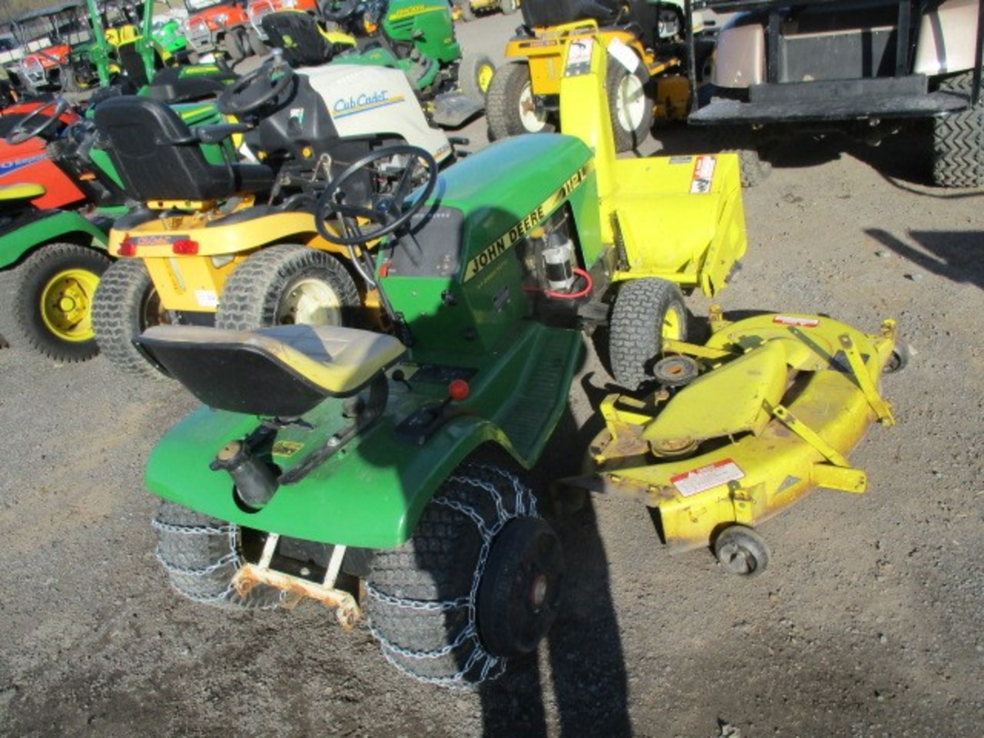 JD 112 W/ SNOW BLOWER AND DECK, (WORKS GOOD) - Image 2 of 2