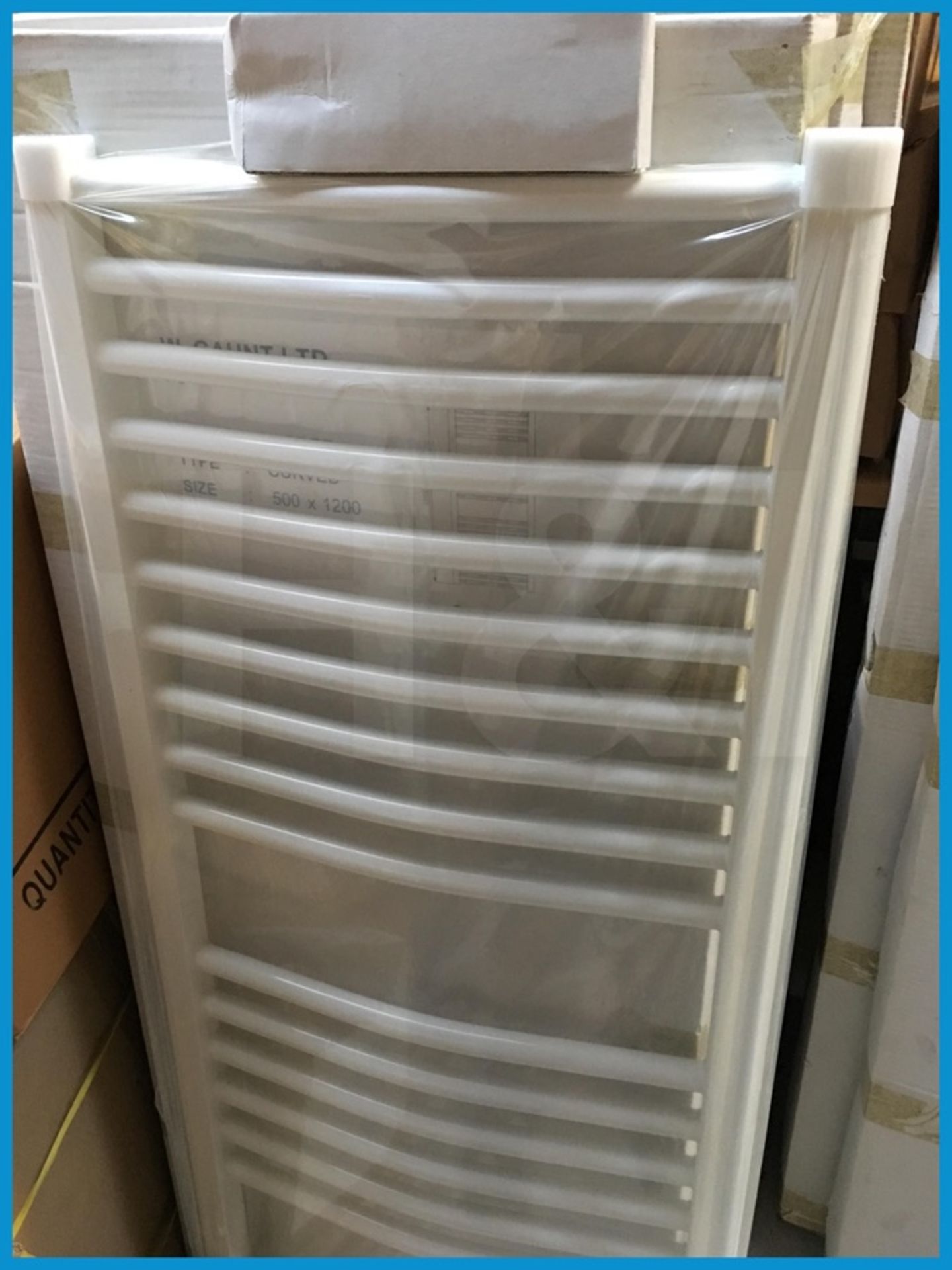 Designer curved ladder towel warmer 1200x500. New and boxed. Suggested manufacturers selling price £