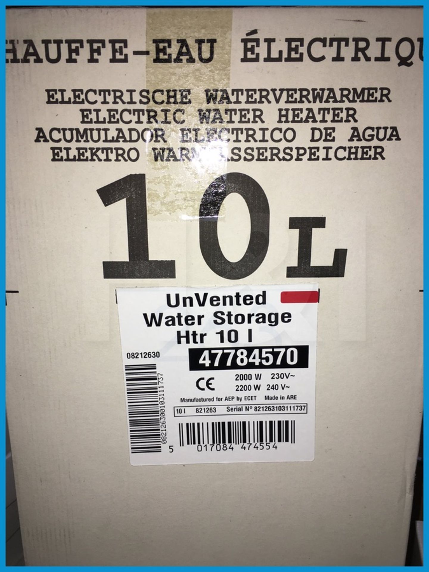 Redring unvented water storage heater 10lt. 47784570. New and boxed. Suggested manufacturers selling - Image 3 of 4