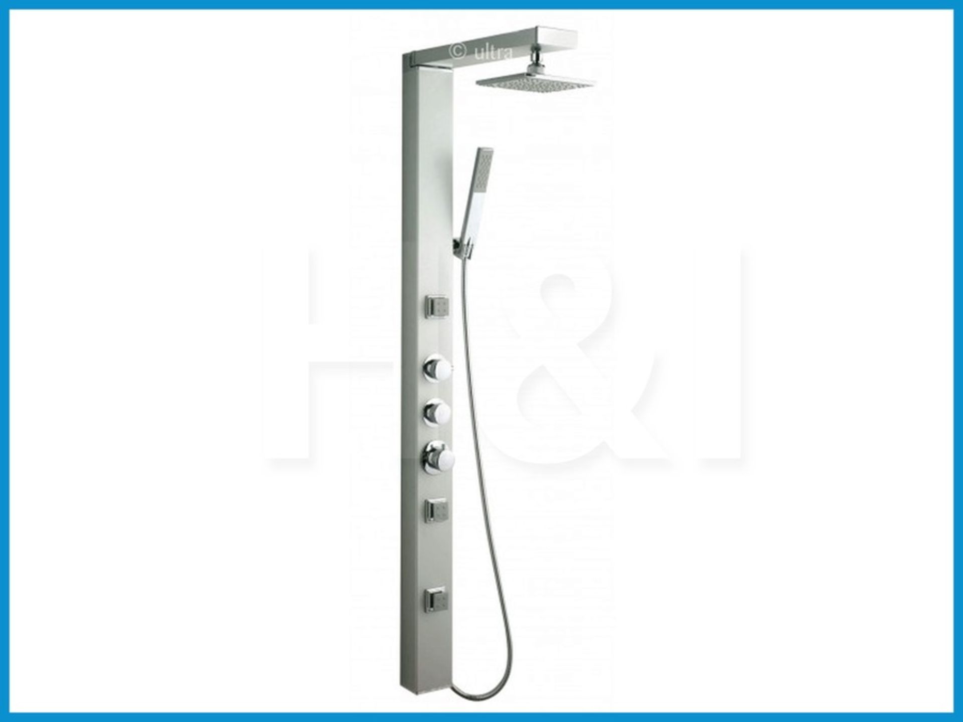 Designer Ultra AS391 aluminium finish thermostatic shower panel. New and boxed. Suggested