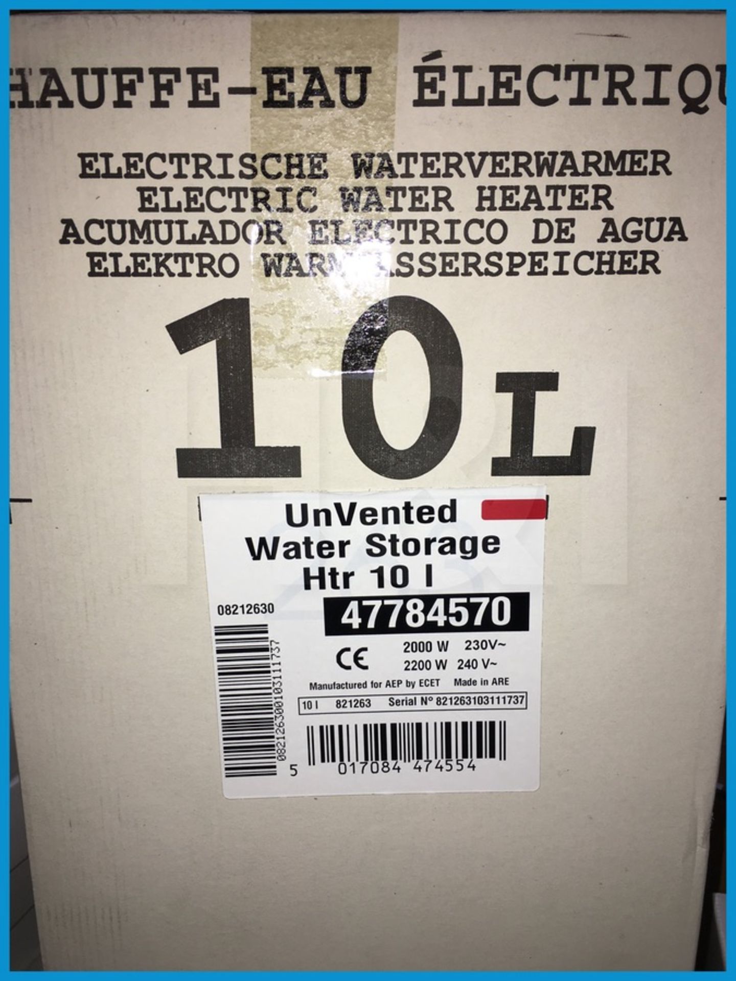 Redring unvented water storage heater 10lt. 47784570. New and boxed. Suggested manufacturers selling - Image 4 of 4