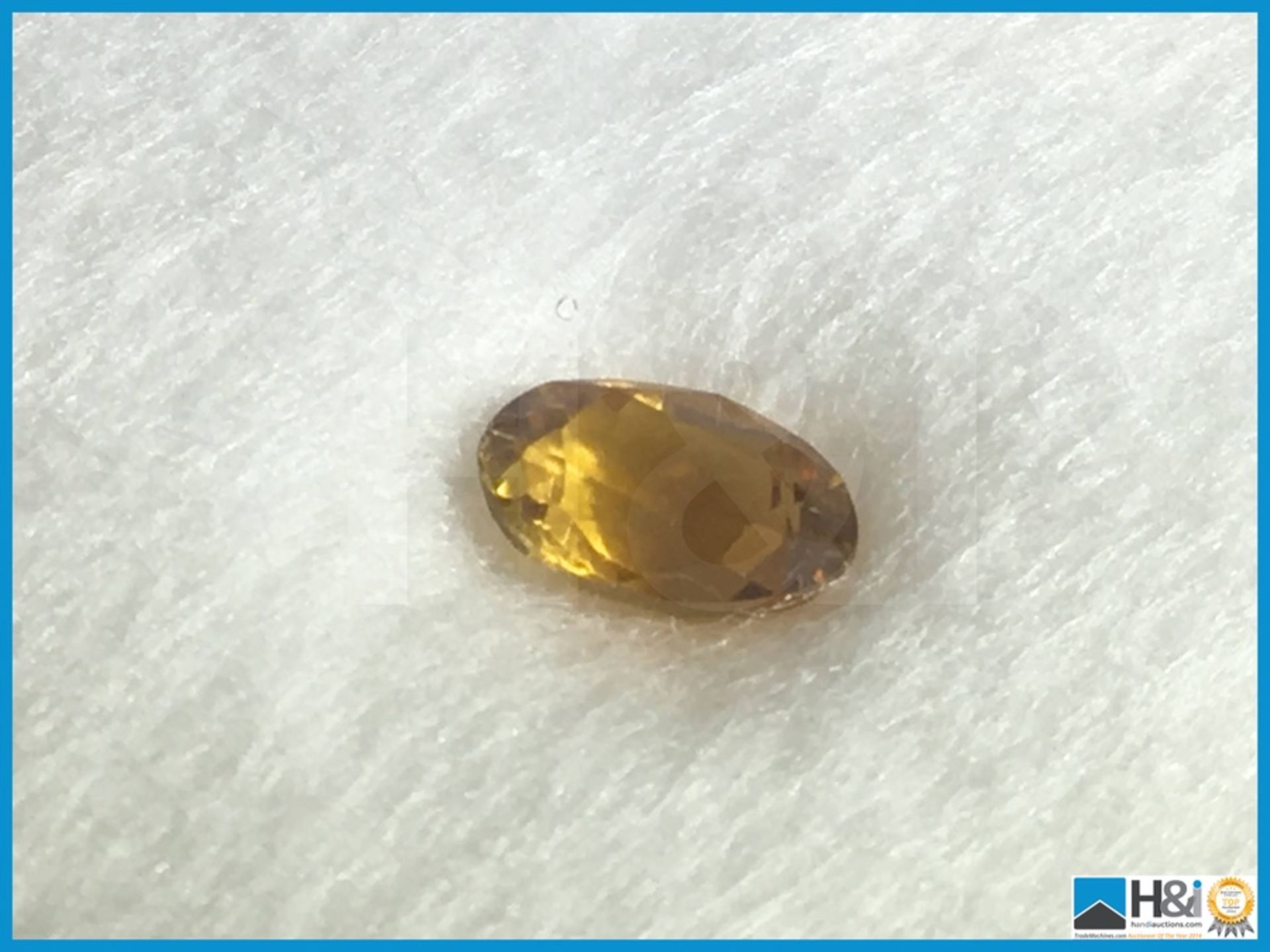 0.48ct Natural Yellow Tourmaline. Oval Facetted Cut. Transparent 5.98x3.98x3.18mm. Certification: - Image 2 of 4