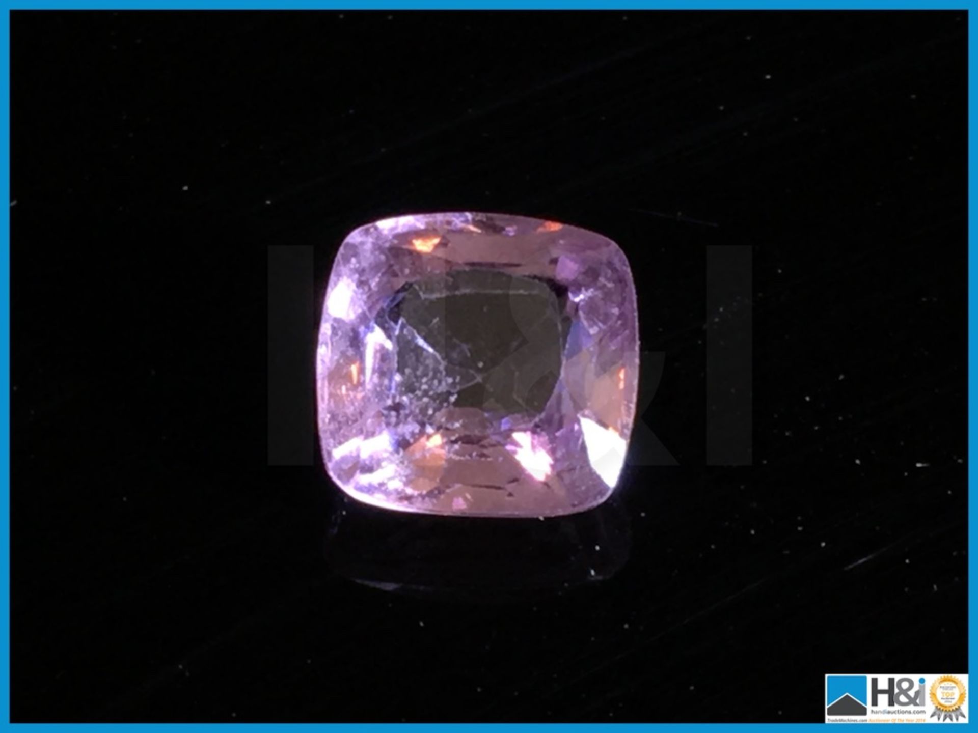 4.21ct Natural Spinel, Square Cushion Mixed Cut in Light Orangy Pink, Transparent with IGI - Image 2 of 6