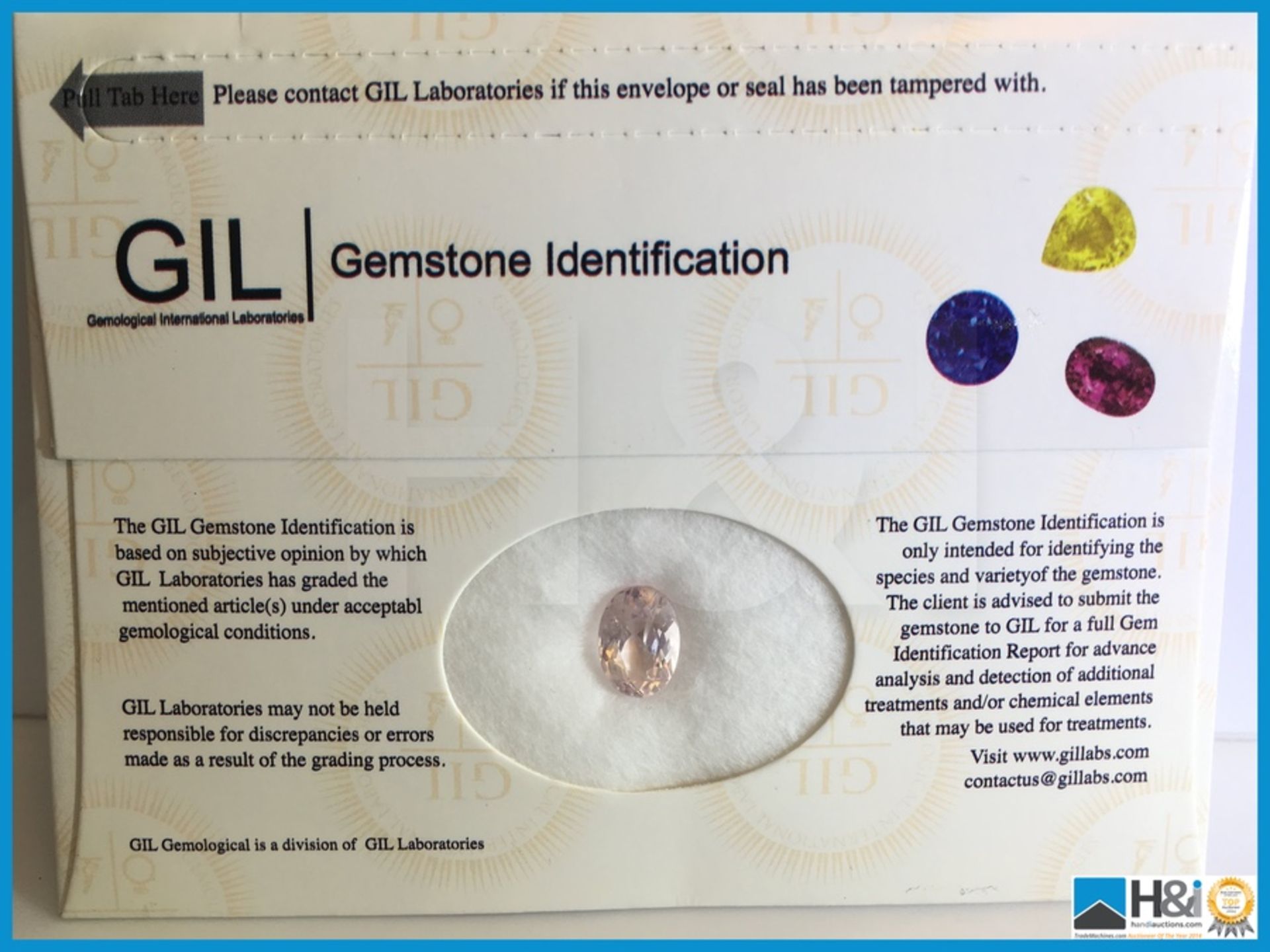3.75ct Natural Beryl (Morganite) Oval Facetted Cut in Pink with GIL Certificate 11.57x8.28x6.35mm. - Image 3 of 4